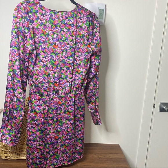 ZARA - Pink Floral Mini Wrap Dress - Size S - Picture 8 of 13